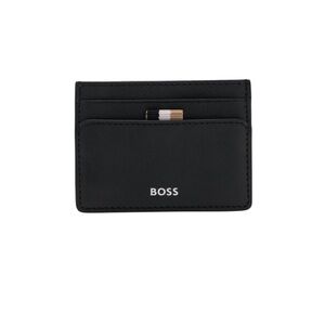 BOSS | Zair Money Clip | Black Leather Wallet | Silver Hardware | NWT